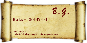 Butár Gotfrid névjegykártya